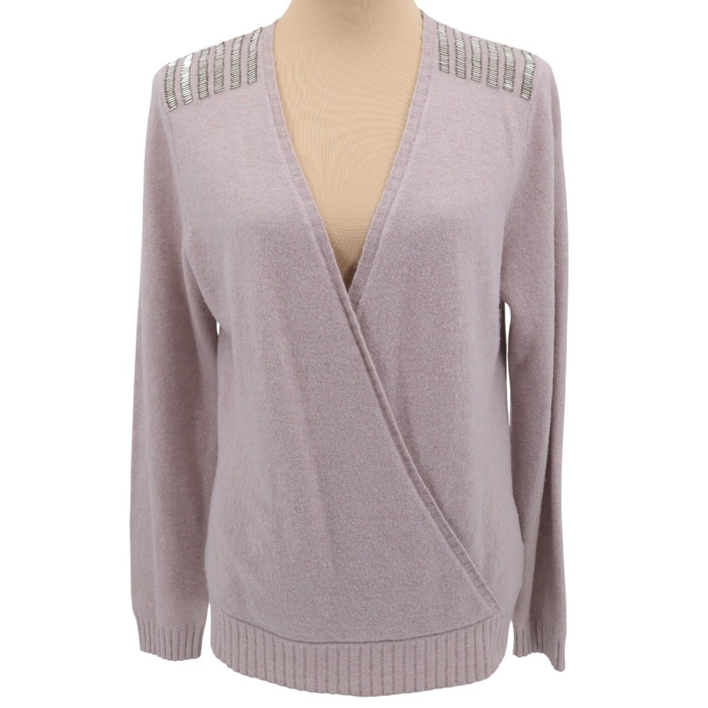 AS by DF Star Child Crossover Wrap Sweater Lavender Wool Blend Size M‎